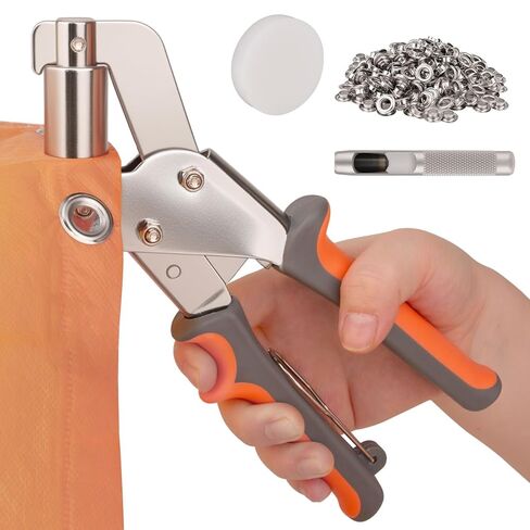 Grommet Tool Kit, 500 pcs Tarp Grommet Eyelet Tool Kit for Fabric with 3/8Inch 10mm Grommets, Manual Grommets Press Fabric Hole Punch for Tarp, Fabric, Banner and Canvas in Kuwait