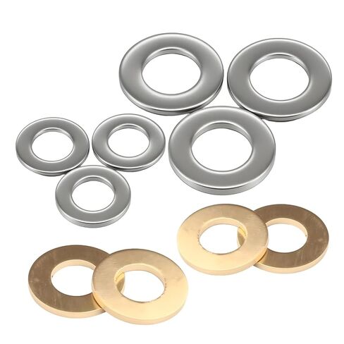 M2 .5 M3 M4 M5 M6 M8 M10 M12 M14 M16 M22 M27 304 Stainless Steel and Brass Flat Washers Metal Gasket Sealing Plain Spacer Shim(304 Stainless Steel,200Pcs M4x9x0.5mm) in Saudi Arabia