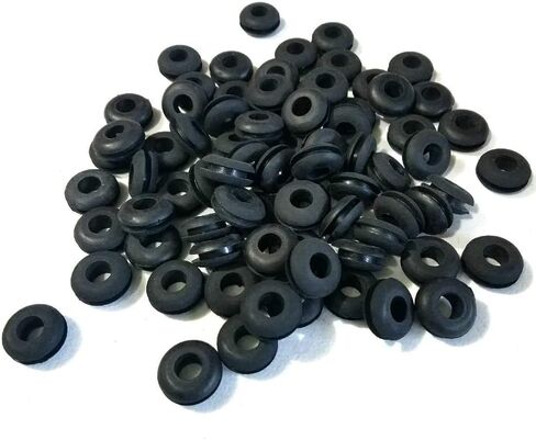 Pack of 50 Rubber Grommets 3/8" Inside Diameter - 1/8" Groove Width - Fits 5/8" Drill Holes. Ideal for Sealing, DIY Projects, Wire Protection, and Cable Management in Kuwait