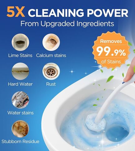 64 Count Toilet Wand Refills for Clorox Toilet Wand, 5X Cleaning Power Toilet Bowl Cleaners with Exclusive Formula, High-Density Disposable Toilet Brush Scrubber - No Falling Apart, Fresh Fragrance in Kuwait
