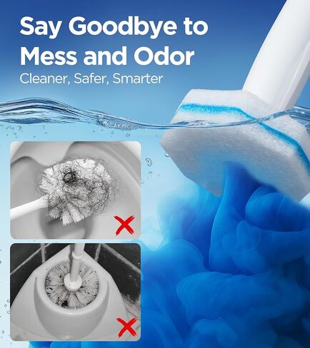 64 Count Toilet Wand Refills for Clorox Toilet Wand, 5X Cleaning Power Toilet Bowl Cleaners with Exclusive Formula, High-Density Disposable Toilet Brush Scrubber - No Falling Apart, Fresh Fragrance in Kuwait