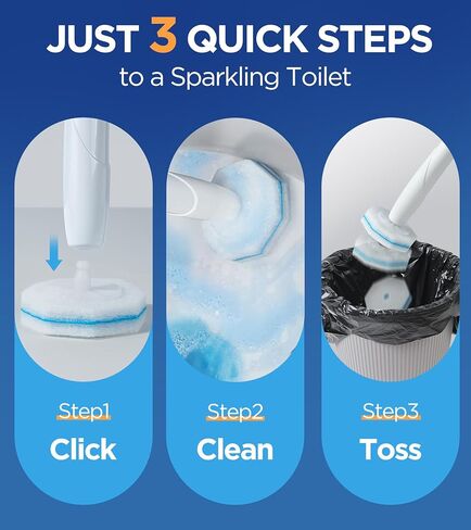 64 Count Toilet Wand Refills for Clorox Toilet Wand, 5X Cleaning Power Toilet Bowl Cleaners with Exclusive Formula, High-Density Disposable Toilet Brush Scrubber - No Falling Apart, Fresh Fragrance in Kuwait