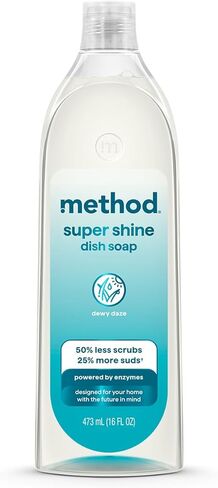 Method Super Shine Liquid Dish Soap, Powered by Enzymes, Free + Clear, Unscented, 16 fl oz in Kuwait