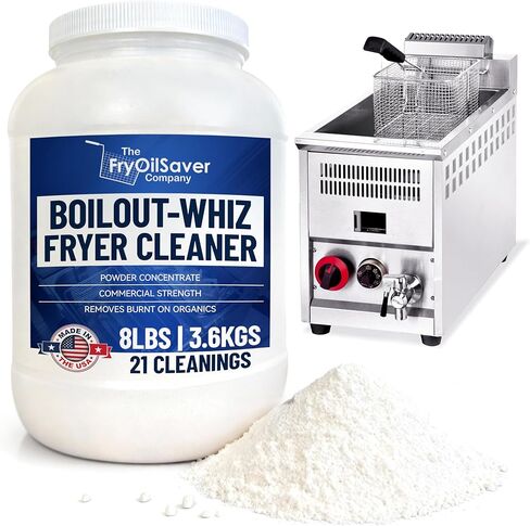 8LB Boil-Out Whiz Deep Fryer Cleaner - Degreaser Powder for Commercial Kitchen Cleaning Oil Saver - Deep Fryer Pot & Coil Safe - Extend Oil Life, Save Time & Energy - by FryOilSaver Co in Kuwait