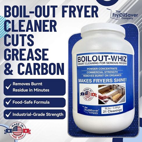 8LB Boil-Out Whiz Deep Fryer Cleaner - Degreaser Powder for Commercial Kitchen Cleaning Oil Saver - Deep Fryer Pot & Coil Safe - Extend Oil Life, Save Time & Energy - by FryOilSaver Co in Kuwait