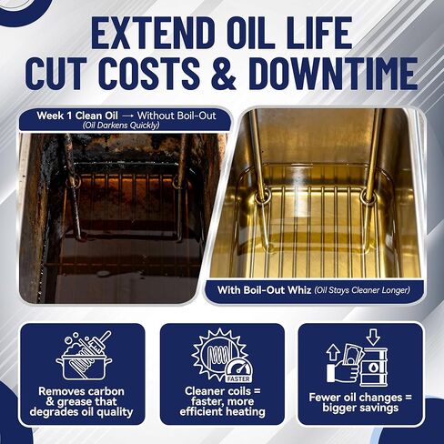 8LB Boil-Out Whiz Deep Fryer Cleaner - Degreaser Powder for Commercial Kitchen Cleaning Oil Saver - Deep Fryer Pot & Coil Safe - Extend Oil Life, Save Time & Energy - by FryOilSaver Co in Kuwait