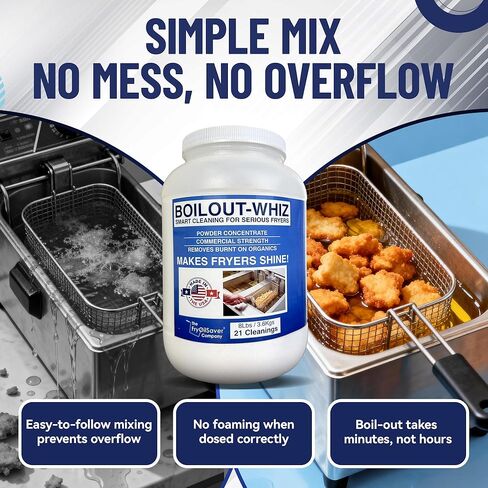 8LB Boil-Out Whiz Deep Fryer Cleaner - Degreaser Powder for Commercial Kitchen Cleaning Oil Saver - Deep Fryer Pot & Coil Safe - Extend Oil Life, Save Time & Energy - by FryOilSaver Co in Kuwait