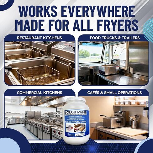 8LB Boil-Out Whiz Deep Fryer Cleaner - Degreaser Powder for Commercial Kitchen Cleaning Oil Saver - Deep Fryer Pot & Coil Safe - Extend Oil Life, Save Time & Energy - by FryOilSaver Co in Kuwait
