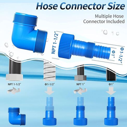 مضخة مياه غاطسة FOTING بقوة 1.5 حصان، 6300 جيجا في الساعة، مضخة مياه غاطسة نظيفة وقذرة، مضخة مياه كهربائية محمولة بالحرارة لتصريف حوض السباحة وحوض الاستحمام الساخن والحديقة في الطابق السفلي in Kuwait