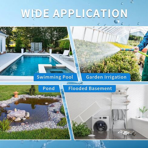 مضخة مياه غاطسة FOTING بقوة 1.5 حصان، 6300 جيجا في الساعة، مضخة مياه غاطسة نظيفة وقذرة، مضخة مياه كهربائية محمولة بالحرارة لتصريف حوض السباحة وحوض الاستحمام الساخن والحديقة في الطابق السفلي in Kuwait