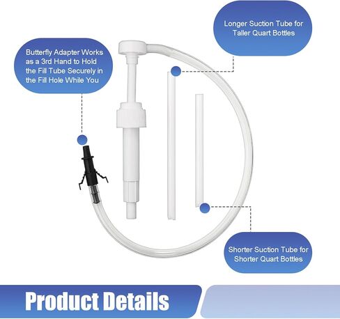 Transmission Fluid Pump Kit, Lower Unit Gear Oil Pump, Multi-Purpose Fluid Transfer Pumps with 3/8 inch Swivel, 8mm and 10mm Adapters, 8cc Per Pumps Stroke in Kuwait
