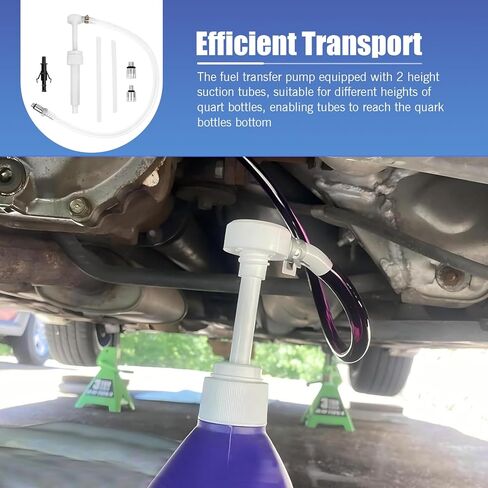 Transmission Fluid Pump Kit, Lower Unit Gear Oil Pump, Multi-Purpose Fluid Transfer Pumps with 3/8 inch Swivel, 8mm and 10mm Adapters, 8cc Per Pumps Stroke in Kuwait