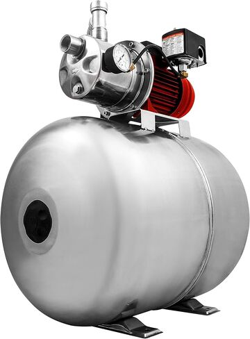 Red Lion RJS-75SS/RL15HS 115/230 Volt 3/4 HP, 12.8 GPM Stainless Steel Shallow Well Jet Pump and 15 Gallon Tank System, Stainless Steel, 602240 in Kuwait