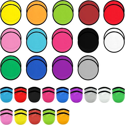 Foldable Flying Disc Fans Set with Bags, 9.8 Inch Black Egde Fabric Beach Flying Disc for Wedding Gift Party Favors Outdoor Activity in Kuwait