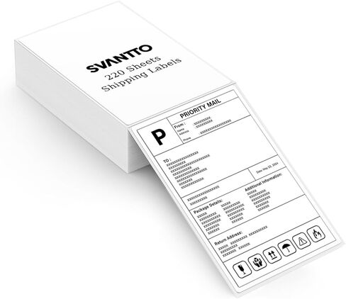 SVANTTO 4x6 Thermal Labels, Strong Adhesive and Perforated Shipping Labels, Thermal Printer Labels for Mailing Postage Address（220Pcs/Stack） in Kuwait