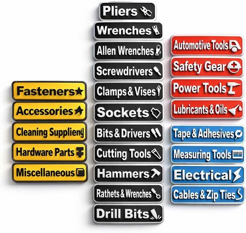 24 قطعة من ملصقات صندوق الأدوات المغناطيسية، ملصقات مغناطيسية ثلاثية الأبعاد لصندوق الأدوات، ملصقات مغناطيسية لأدراج صندوق الأدوات، علامات قابلة لإعادة الاستخدام لملصقات تمييز 4 ألوان in Kuwait