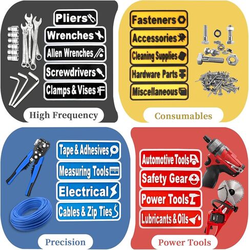 24 قطعة من ملصقات صندوق الأدوات المغناطيسية، ملصقات مغناطيسية ثلاثية الأبعاد لصندوق الأدوات، ملصقات مغناطيسية لأدراج صندوق الأدوات، علامات قابلة لإعادة الاستخدام لملصقات تمييز 4 ألوان in Kuwait