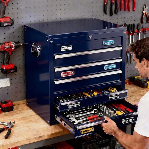 24 قطعة من ملصقات صندوق الأدوات المغناطيسية، ملصقات مغناطيسية ثلاثية الأبعاد لصندوق الأدوات، ملصقات مغناطيسية لأدراج صندوق الأدوات، علامات قابلة لإعادة الاستخدام لملصقات تمييز 4 ألوان in Kuwait