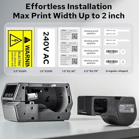 Makeid D50 Industrial Label Printer, Desktop Label Maker 2" Print Head, Mobile APP & PC Editor Compatible, 2600mAh Li-ion Battery, Come with 1.97" W x 26.24ft L Label Heavy-Duty Labeler for Job Sites in Saudi Arabia
