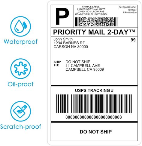 ملصقات شحن حرارية - 500 عبوة من ملصقات حرارية مباشرة قابلة للطي 4x6 مع لاصق قوي، جودة تجارية in Kuwait