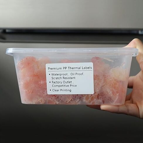 FirstZi Tear Resistant Direct Thermal Vinyl Freezer Labels 2x1 Synthetic Paper Barcode Labels Waterproof - Roll of 1,000 PP Thermal Sticker for Shipping (Commercial Grade) in Kuwait