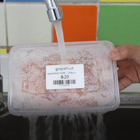 FirstZi Tear Resistant Direct Thermal Vinyl Freezer Labels 2x1 Synthetic Paper Barcode Labels Waterproof - Roll of 1,000 PP Thermal Sticker for Shipping (Commercial Grade) in Kuwait