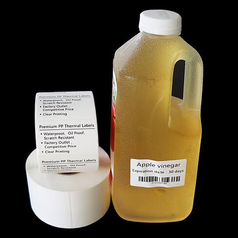 FirstZi Tear Resistant Direct Thermal Vinyl Freezer Labels 2x1 Synthetic Paper Barcode Labels Waterproof - Roll of 1,000 PP Thermal Sticker for Shipping (Commercial Grade) in Kuwait