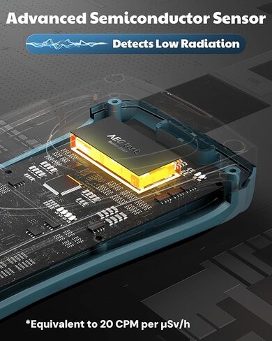 كاشف الإشعاع AEGTEST Radar-5633 كاشف الإشعاع النووي المحمول مع شاشة LCD، مقياس الجرعات القابلة لإعادة الشحن للكشف عن الأشعة السينية بيتا جاما، التدابير في CPM μSv/h μR/h μSv - أزرق in Kuwait