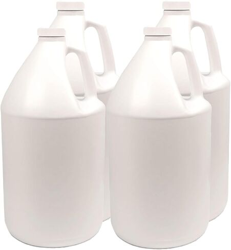 إبريق بلاستيكي سعة 1 جالون مع غطاء - زجاجة HDPE خالية من مادة BPA للمياه ومحاليل التنظيف والأسمدة والصابون والمنظفات - حاوية جالون فارغة قابلة لإعادة الاستخدام مع مقبض وغطاء مانع للتسرب in Saudi Arabia