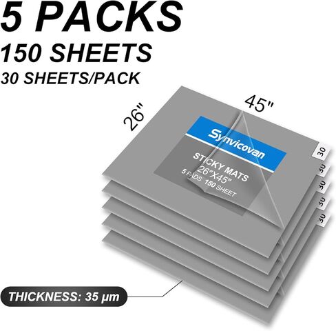 حصيرة أرضية لاصقة باللون الرمادي مقاس 66 سم × 45 سم (5 عبوات، 150 ورقة، 30 ورقة/عبوة لغرفة الأبحاث والمختبرات وبناء المستشفيات والحيوانات الأليفة في المنزل وصالة الألعاب الرياضية الداخلية وورشة العمل) in Kuwait