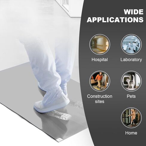 حصيرة أرضية لاصقة باللون الرمادي مقاس 66 سم × 45 سم (5 عبوات، 150 ورقة، 30 ورقة/عبوة لغرفة الأبحاث والمختبرات وبناء المستشفيات والحيوانات الأليفة في المنزل وصالة الألعاب الرياضية الداخلية وورشة العمل) in Kuwait