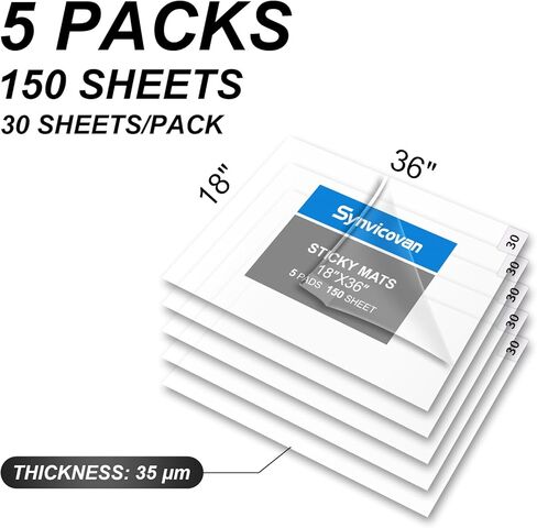 حصيرة أرضية لاصقة شفافة مقاس 45.72 سم × 91.44 سم (5 عبوات، 150 ورقة، 30 ورقة/عبوة لغرفة الأبحاث والمختبرات وبناء المستشفيات والحيوانات الأليفة في المنزل وصالة الألعاب الرياضية الداخلية وورشة العمل) in Kuwait