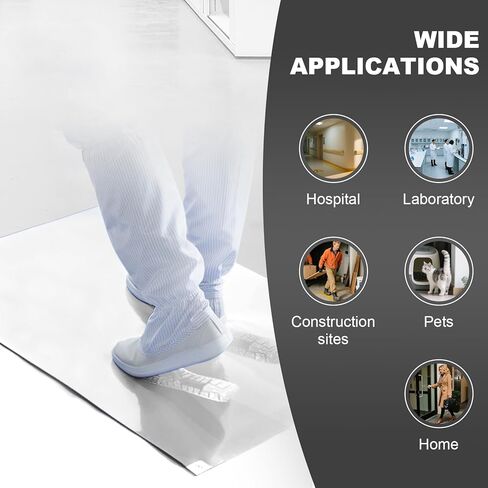 حصيرة أرضية لاصقة شفافة مقاس 45.72 سم × 91.44 سم (5 عبوات، 150 ورقة، 30 ورقة/عبوة لغرفة الأبحاث والمختبرات وبناء المستشفيات والحيوانات الأليفة في المنزل وصالة الألعاب الرياضية الداخلية وورشة العمل) in Kuwait