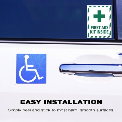 First Aid Kit Sticker Decals - 10 Pack Self-Adhesive Vinyl Labels for Trucks, Equipment & Industrial Safety (5.3"x4") in Kuwait