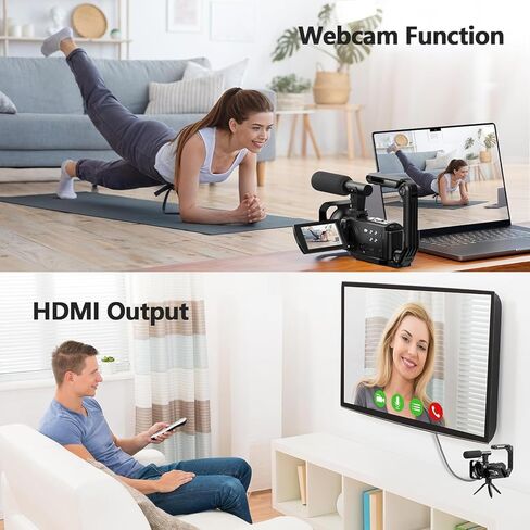 كاميرا فيديو كاميرا الفيديو ، كاميرا Vlogging 5K 56 ميجابكسل لـ YouTube ، WiFi Night Vision 3 "270 ° Rotatable Touchnable Webcam Camorder Recorder مع بطاقة SD 64 جيجابايت ، ميكروفون ، عن بُعد ، بطاريات ، ترايبود in Kuwait