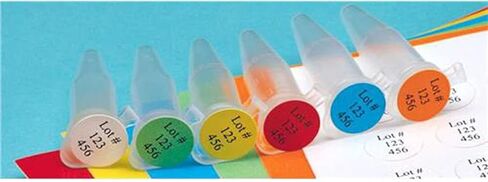 Diversified Biotech Tough-Spots SPOT-1300 Polyvinyl Laser Label, 3/8" Diameter, Orange (Pack of 3840) in Saudi Arabia