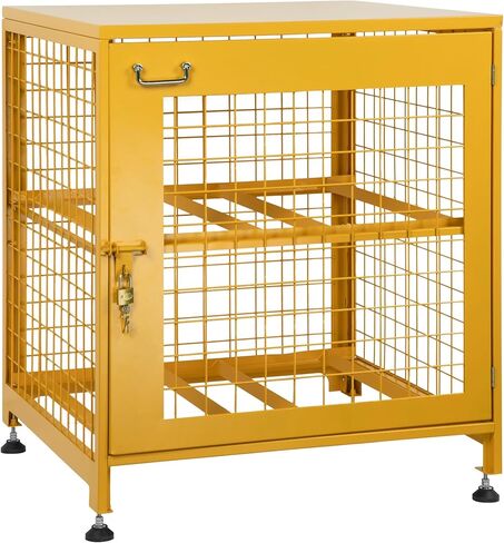Upgraded Propane Tank Storage Box for 4 Cylinder, Heavy-Duty Horizontal Cylinder Storage Cabinet, 150LB Load Capacity, Powder Coated w/Lock & Keys, (Fits 3,5,11,20,30,33lb Tanks) in Kuwait