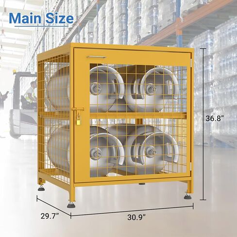 Upgraded Propane Tank Storage Box for 4 Cylinder, Heavy-Duty Horizontal Cylinder Storage Cabinet, 150LB Load Capacity, Powder Coated w/Lock & Keys, (Fits 3,5,11,20,30,33lb Tanks) in Kuwait
