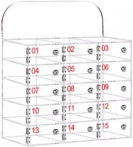 Cell Phone Locker, Cell Phones Storage Cabinet with Door Locks and Keys, Acrylic Clear Tabletop Cell Phone Storage Box for Meeting Room in Saudi Arabia