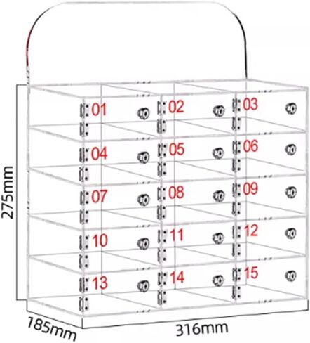 Cell Phone Locker, Cell Phones Storage Cabinet with Door Locks and Keys, Acrylic Clear Tabletop Cell Phone Storage Box for Meeting Room in Saudi Arabia