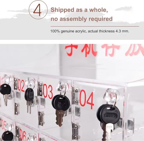 Cell Phone Locker, Cell Phones Storage Cabinet with Door Locks and Keys, Acrylic Clear Tabletop Cell Phone Storage Box for Meeting Room in Saudi Arabia