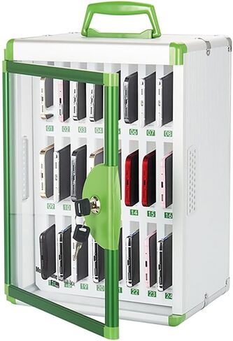 Aluminum Phone Locker Storage Box WallMounted Safe for Mobile Phones 24/36 Slots with Locks & Keys Secure Organizer for Cell Phones Durable & Stylish,Vert-36grid in Saudi Arabia