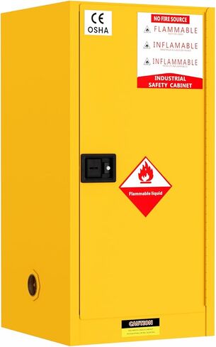 Flame Cabinet - OSHA/FM, 3-Point Lock & Leakproof Design | CE/ROHS Certified | Double-Walled Fireproof for Hazardous Material Storage, Gasoline Cans (35" x 23x 23) in Saudi Arabia