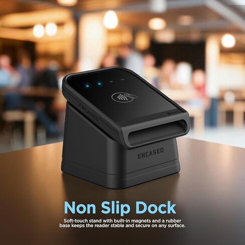 قاعدة مغطاة لقارئ بطاقات Shopify Tap & Chip مع حافظة واقية قابلة للإزالة - حافظة مغناطيسية ومجموعة حامل عرض مع قاعدة غير قابلة للانزلاق (أسود) in Saudi Arabia