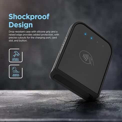قاعدة مغطاة لقارئ بطاقات Shopify Tap & Chip مع حافظة واقية قابلة للإزالة - حافظة مغناطيسية ومجموعة حامل عرض مع قاعدة غير قابلة للانزلاق (أسود) in Saudi Arabia