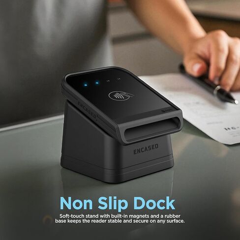 قاعدة مغطاة لقارئ بطاقات Shopify Tap & Chip مع حافظة واقية قابلة للإزالة - حافظة مغناطيسية ومجموعة حامل عرض مع قاعدة غير قابلة للانزلاق (أسود) in Saudi Arabia