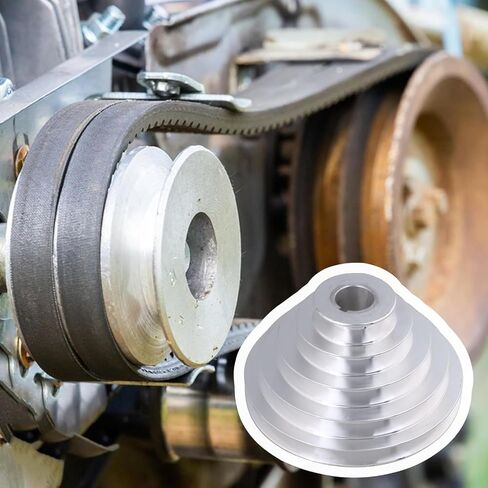 Aluminum Pagoda Pulley Wheel Set for Benchtop Drill Press 14Mm 5-Step Transmission Pulley Drive System with V-Shaped Belt Compatibility Workshop Machinery Equipment in Kuwait