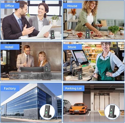 نظام اتصال داخلي ثنائي الاتجاه للمنزل، نظام اتصال داخلي لاسلكي محمول للمنزل مع 5 مستويات صوت وتعديل نغمات الرنين قابلة لإعادة الشحن للمستشفى والفنادق والمكاتب التجارية، 3 عبوات (أسود) in Kuwait