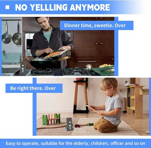 نظام اتصال داخلي ثنائي الاتجاه للمنزل، نظام اتصال داخلي لاسلكي محمول للمنزل مع 5 مستويات صوت وتعديل نغمات الرنين قابلة لإعادة الشحن للمستشفى والفنادق والمكاتب التجارية، 3 عبوات (أسود) in Kuwait