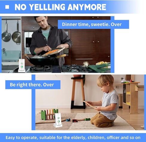 اتصال داخلي لاسلكي ثنائي الاتجاه للمكتب المنزلي، نظام اتصال داخلي محمول طويل المدى من غرفة إلى غرفة مع قاعدة شحن، وقت استعداد طويل، 5 مستويات لضبط مستوى الصوت، 38 نغمة رنين (3 عبوات) in Kuwait